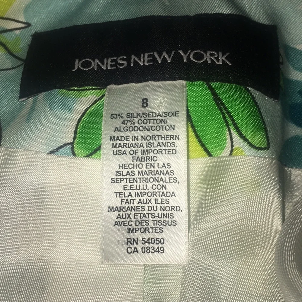 Jones New York Silk/Cotton Floral Light Jacket